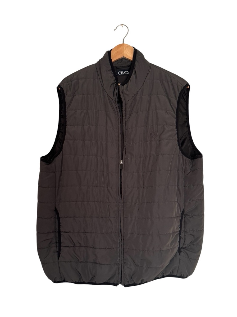 Chaps Quilted Men's Gray Lightweight Vest